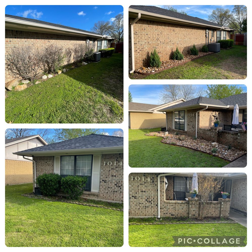 Before and after landscaping collage